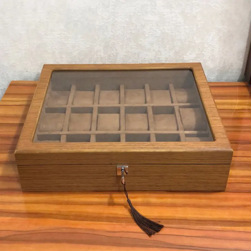 18 Slots New Coffee Wooden Watch Organizer Boxes And Gift Case